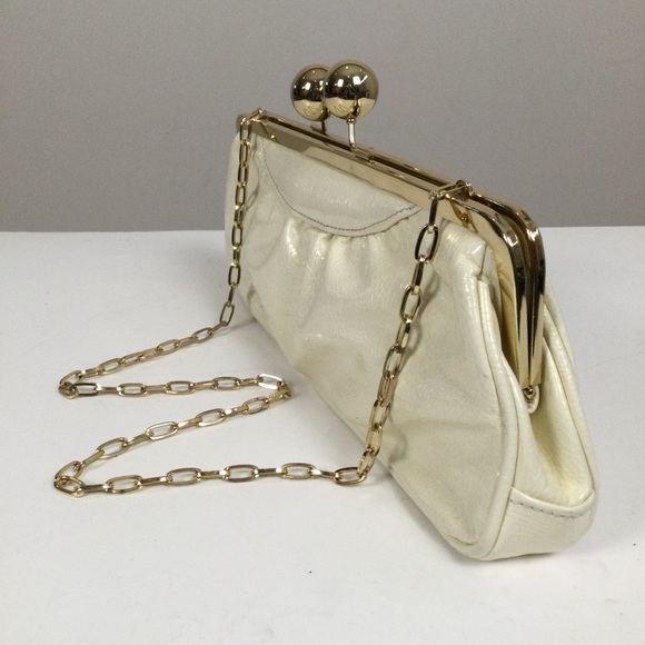 Aldo Handbags - ALDO Vintage Off-White Occasion Chain Strap Shoulder Bag with Gold Tone …